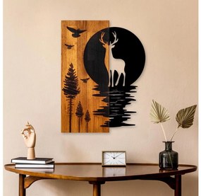Asir Nástenná dekorácia 43x58 cm jeleň a mesiac drevo/kov 899SKL2675