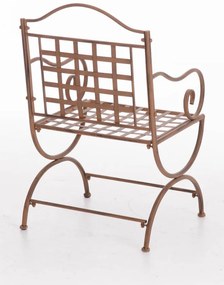 Kovová stolička Lotta s područkami - Hnedá antik