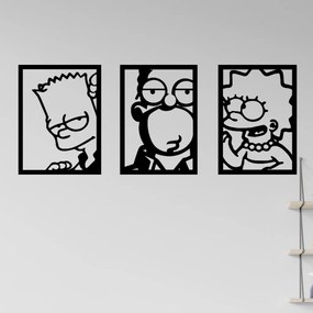 Veselá Stena Samolepka na stenu na stenu Bart Homer Lisa Simpsonovci Farba: čierna