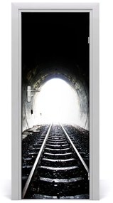 Fototapeta samolepiace dvere koľaje tunel 95x205 cm