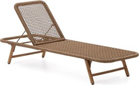Hnedé drevené/kovové záhradné ležadlo Dandara – Kave Home