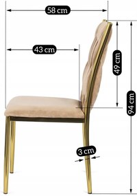 PROXIMA.store - Luxusná jedálenská stolička DAN FARBA: béžová