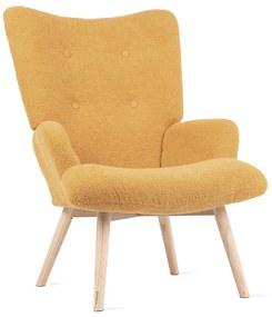 Kreslo ušiak MOSS BOUCLÉ MUSTARD