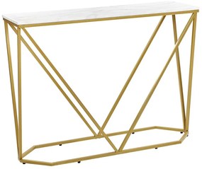 Konzolový stolík s mramorovým efektom biela/zlatá HAZEN Beliani
