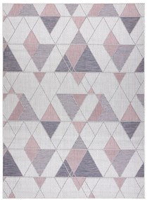 Dywany Łuszczów, Kusový koberec Sion Sisal Triangles B3006A ecru/pink – na von aj na doma, 200x290, ružová, chodba / predsieň