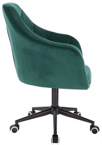 LuxuryForm DESIGN Kreslo ANDORA VELUR na čierne podstave s kolieskami - zelené