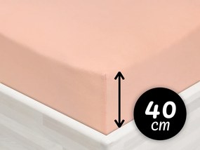 Jersey napínacie prestieradlo na extra vysoký matrac JR-005 Svetlo broskyňové 140 x 200 - výška 40 cm