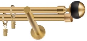 Dekorstudio Garniža dvojradová Guľa GLOBUS zlatá 19mm Dĺžka: 120cm, Typ uchytenia: Držiak dvojitý otvorený, Typ príslušenstva: Bez príslušenstva