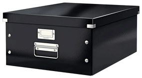 Čierny kartónový úložný box s vekom 37x48x20 cm Click&amp;Store – Leitz