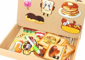 Lean Toys Sada edukačných magnetických puzzle – Food