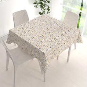 Biante Dekoračný štvorcový obrus Leona LN-045 Žltosivé čiarky na bielom 80x80 cm