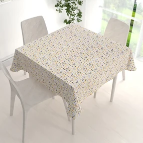 Biante Dekoračný štvorcový obrus Leona LN-045 Žltosivé čiarky na bielom 130x130 cm