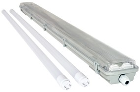 BERGE Svietidlo + 2x LED trubica - T8 - 120cm - 18W - studená biela - SADA