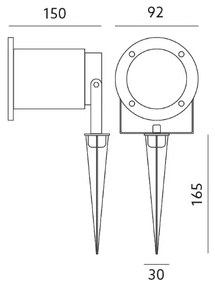 LED Vonkajšie svietidlo BLAKE 2 GU10/6W/230V IP65