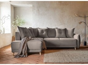 Svetlohnedá menčestrová rozkladacia rohová pohovka (ľavý roh) Lazy Lukka – Miuform