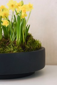 Misa na kvety ESCADA LOW, sklolaminát, priemer 30 cm, antracit