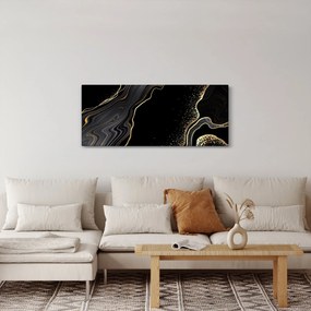 Obraz - Čierno-zlatý mramor (120x50 cm)