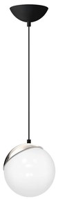 Závesné svietidlo Sfera, 1x biele sklenené tienidlo, b/ch
