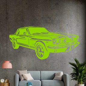 Veselá Stena Samolepka Automobil Ford Mustang Farba: zelená, Veľkosť: 100 x 47 cm