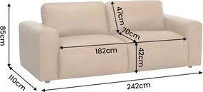 Dizajnová sedačka Maddison 242 cm koňaková koža