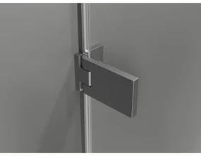 Mexen Lunar-F Duo, sklápací sprchový kút 70 x 70 cm, 8mm číre sklo, profil grafit brúsený, 836-070L-070P-66-00
