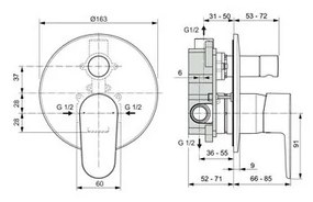 Ideal Standard Set 4 - Sprchový systém s podomietkovou pákovou batériou, komplet, čierna matná IS Set 4