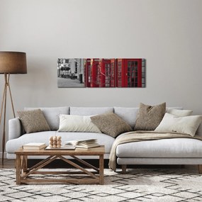 Obraz - Londýnske telefónne búdky (s hodinami) (90x30 cm)