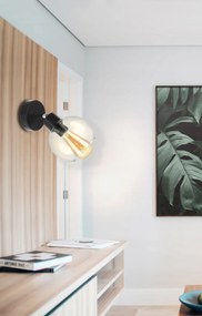 BERGE LED nástenné / stropné svietidlo E27, priehľadná sklenená guľa