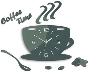 Nástenné hodiny Coffee šedé