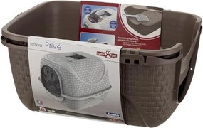 BAMA Mačacia krytá toaleta PRIVE, hnedá