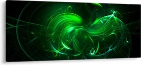 Obraz - zelená abstrakcia (120x50 cm)
