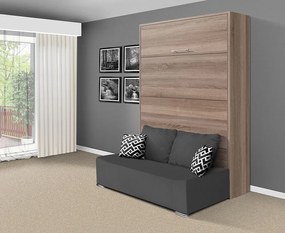 Nabytekmorava Sklápacia posteľ s pohovkou VS 21058P 200x140 farba pohovky: Hnedá, Typ farebného prevedenia: Orech lyon / dvere orech lyon