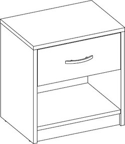 Nočný stolík Pepe, dub sonoma/biela