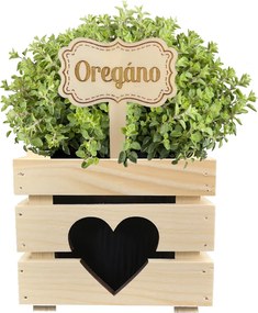 AMADEA Drevený zápich - ceduľka na bylinky Oregano, výška 20 cm, český výrobok