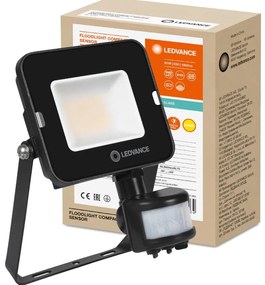 LED reflektor 20W 1800lm 3000K IP65 čierny so senzorom pohybu a súmraku LEDVANCE COMPACT V