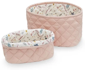 Cam Cam ApS Prešívaný úložný kôš Blossom Pink - set 2 ks