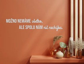 drevko Citát na stenu Možno nemáme všetko Rozmer obrazu: 19,5 x 86,5 cm, Farba dekorácie: Čierna