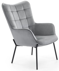 Kreslo Castel, sivá / čierna