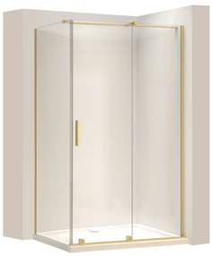 Rea Montana, sprchová kabína s posuvnými dverami 140x80cm, 6mm číre sklo, zlatý matný profil, KPL-K2519