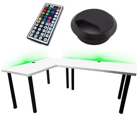 Písací Stôl Roh. Low Biely 202x136x2,8 Model 2