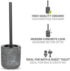 Sivá keramická WC kefa Sacile – Wenko