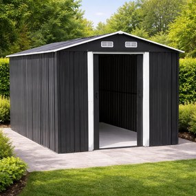 Záhradný domček BestBerg BBSH-1208A / 10,1 m² / 389 x 260 x 202 cm / antracitová/biela