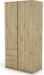 Šatníková skriňa Carlos, dub artisan, 100 cm