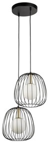 Luster na lanku BELL 2xG9/12W/230V čierna/zlatá