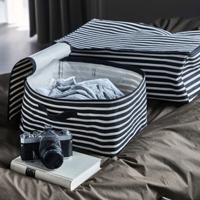 House Doctor Úložný box so zipsom Canva Black/Off-white