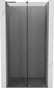Mexen Velar L, posuvné sprchové dvere do otvoru 110 cm, 8mm šedé sklo, brúsený grafit, 871-110-003-41-95