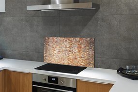 Sklenený obklad do kuchyne Tehlová múr kamenná 100x50 cm