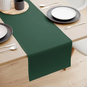 Goldea behúň na stôl 100% bavlnené plátno - tmavo zelený 20x140 cm