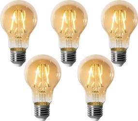 Sada 5 stmievateľných LED žiaroviek E27 A60 zlatá 3W 310 lm 2200K