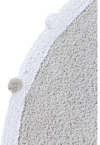 Svetlosivý prateľný ručne tkaný bavlnený detský koberec ø120 cm Bubbly – Lorena Canals